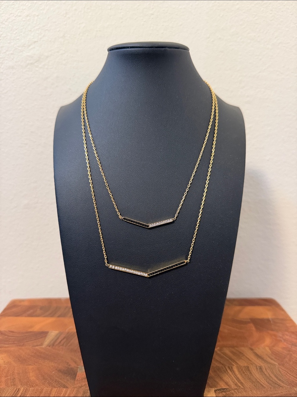 Vince Camuto Gold-Tone and Hematite Double Layered Necklace
